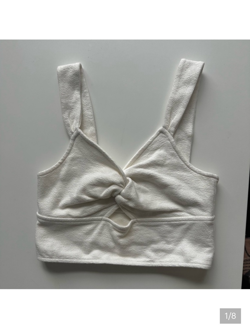 NWT Madewell Cutout Knot Front Crop Tank Top Cream White M